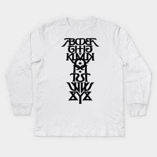 Symmetrical Alphabet Variant White Kids Long Sleeve T-Shirt